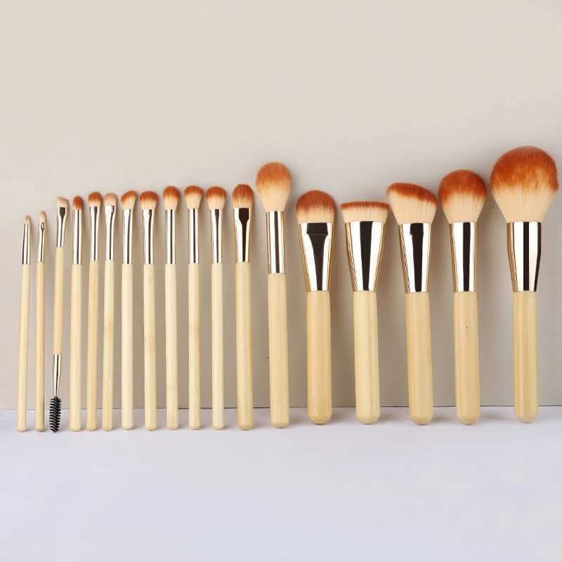 18 PCS Makeup Brushes Sets Bamboo Cosmetic Eyeshadow Foundation Powder Blush Eye Make Up Brush Blending Beauty Tools KitsT251205-image-1087323907