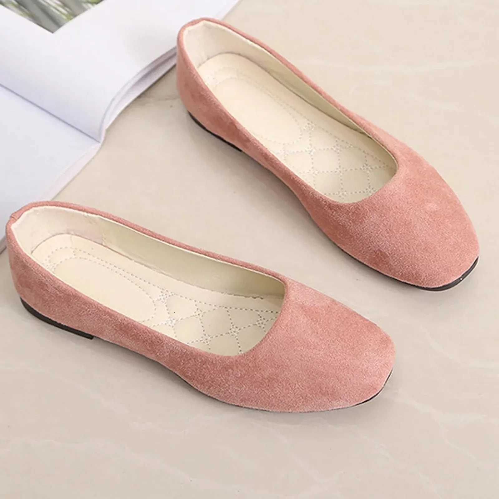 Women Ladies Slip On Flat Shoes Sandals Casual Ballerina Shoes Size WomenS Solid Color Thin Sole Casual Shoes W251205