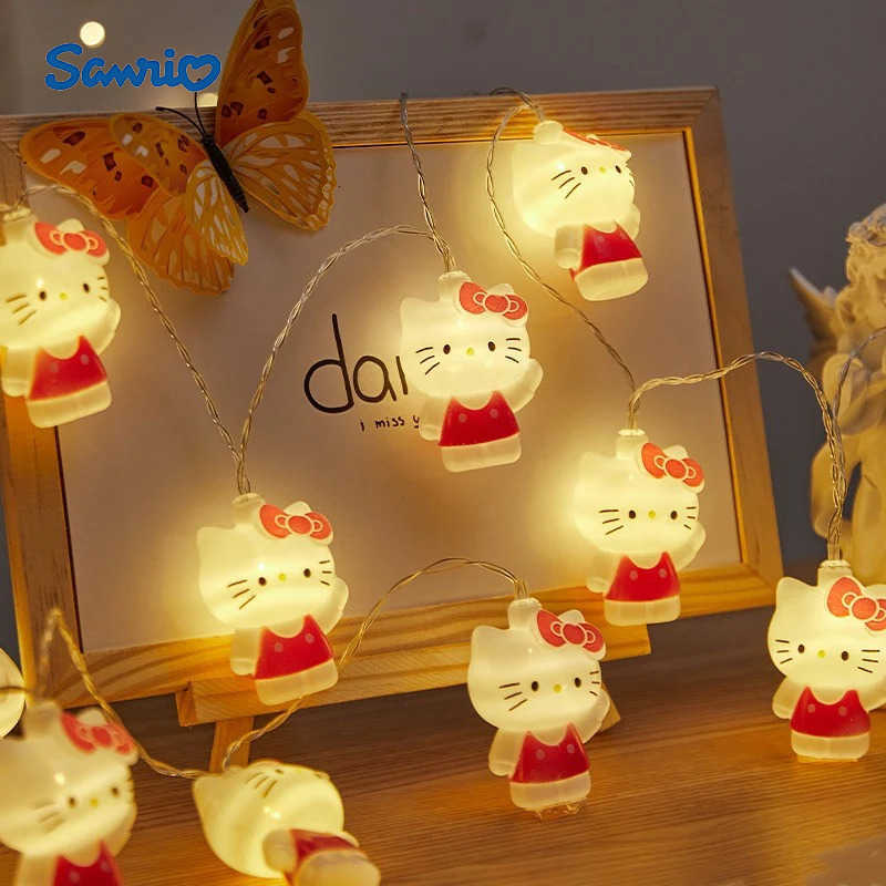 Sanrio Cartoon Hello Kitty Modeling Lights String Girls Bedroom Ambient Decorative Lights Cute Cat Lights String H251205-image-1087348127