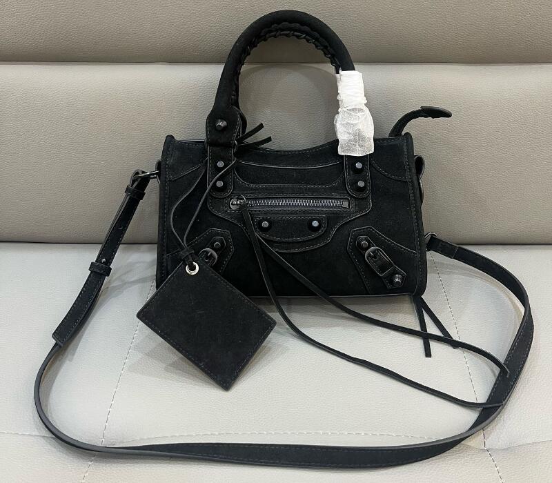 3A BB823058 38,5 cm Le City Sac fourre-tout en cuir de veau en daim moyen Sacs à main à bandoulière avec poignée supérieure Remise Sacs à main de