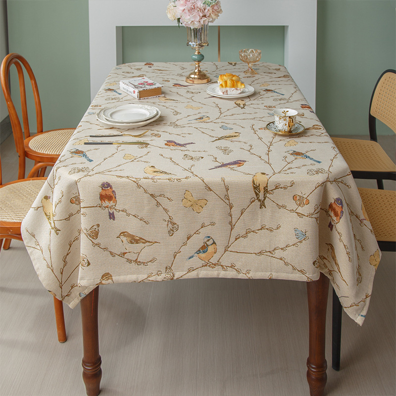 Yarn-dyed, colorful, hemmed, waterproof and oil-proof rectangular tablecloth for home use. YQ9T01-image-1087357085