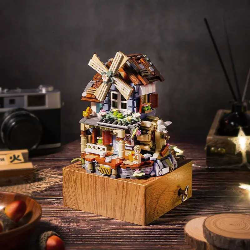 LOZ 1239 Windmill music box mini Blocks Kids Building Toys DIY Bricks Girls Gift Music Box Chinese Windmill House Christmas gift C251204-image-1087301038