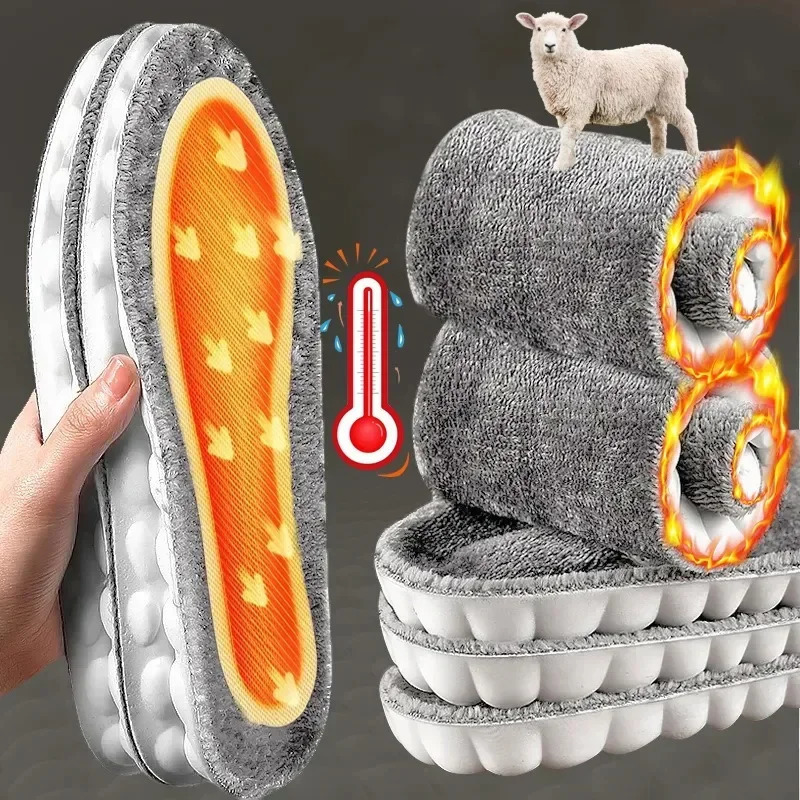 2 pièces bottes de neige en cachemire doux rembourrage hiver chaud semelles intérieures en peluche femmes hommes épaissir les coussinets de chaus
