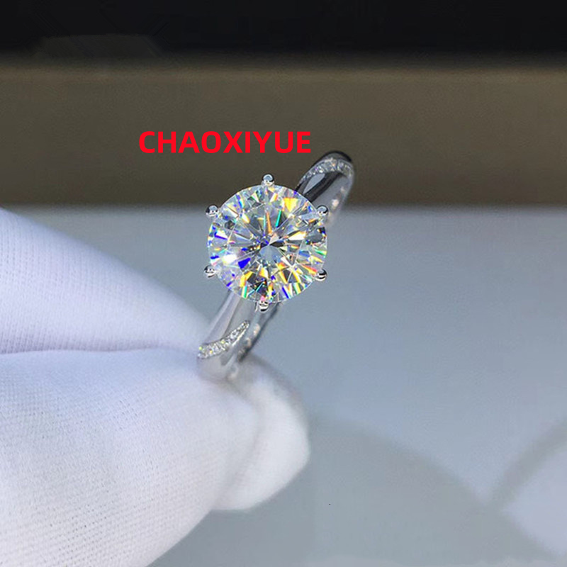Hot Sale Real D Color Vvs Moissanite Ring 1-3 CT 925 Sterling Silver Women Ring Luxury Moissanite Jewelry