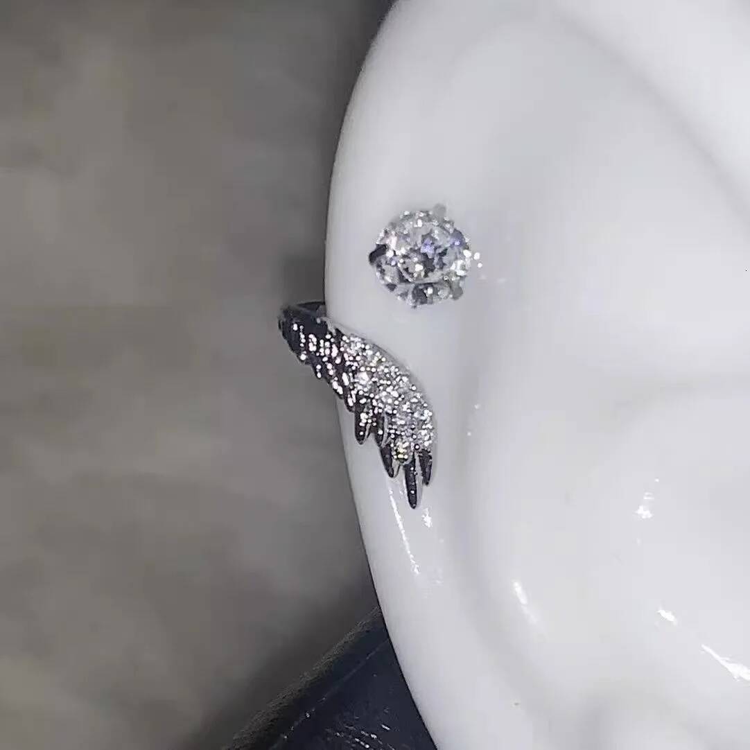 1 pièces couleur argent aile oreille os clou pour femmes nouveau Zircon boucles d'oreilles accessoires bijoux de mode ddmythur