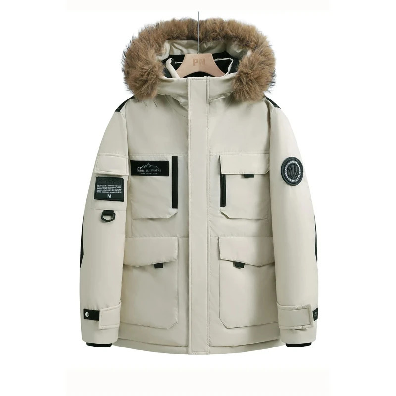Vestes d'hiver pour hommes avec capuches et cols de fourrure manteau en duvet imperméable coupe-vent de haute qualité pour hommes femmes vestes c