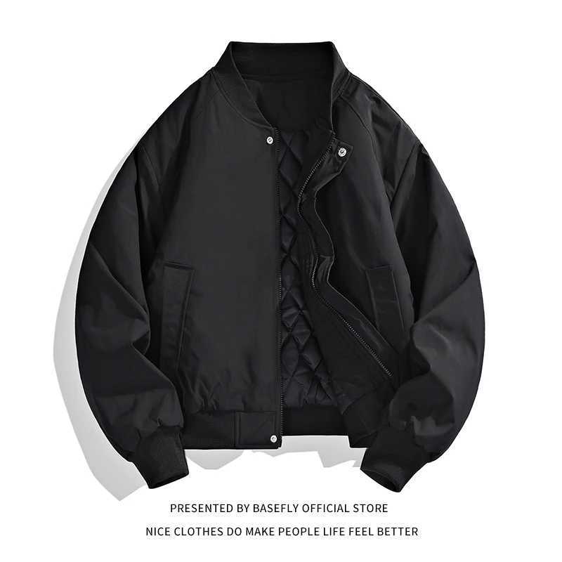 New Arrival Winter Solid Men Pilot Puffer Jacket Thick Warm Bomber Unisex Women Vintage Baseball Coat High Street Couple Parkas M251205