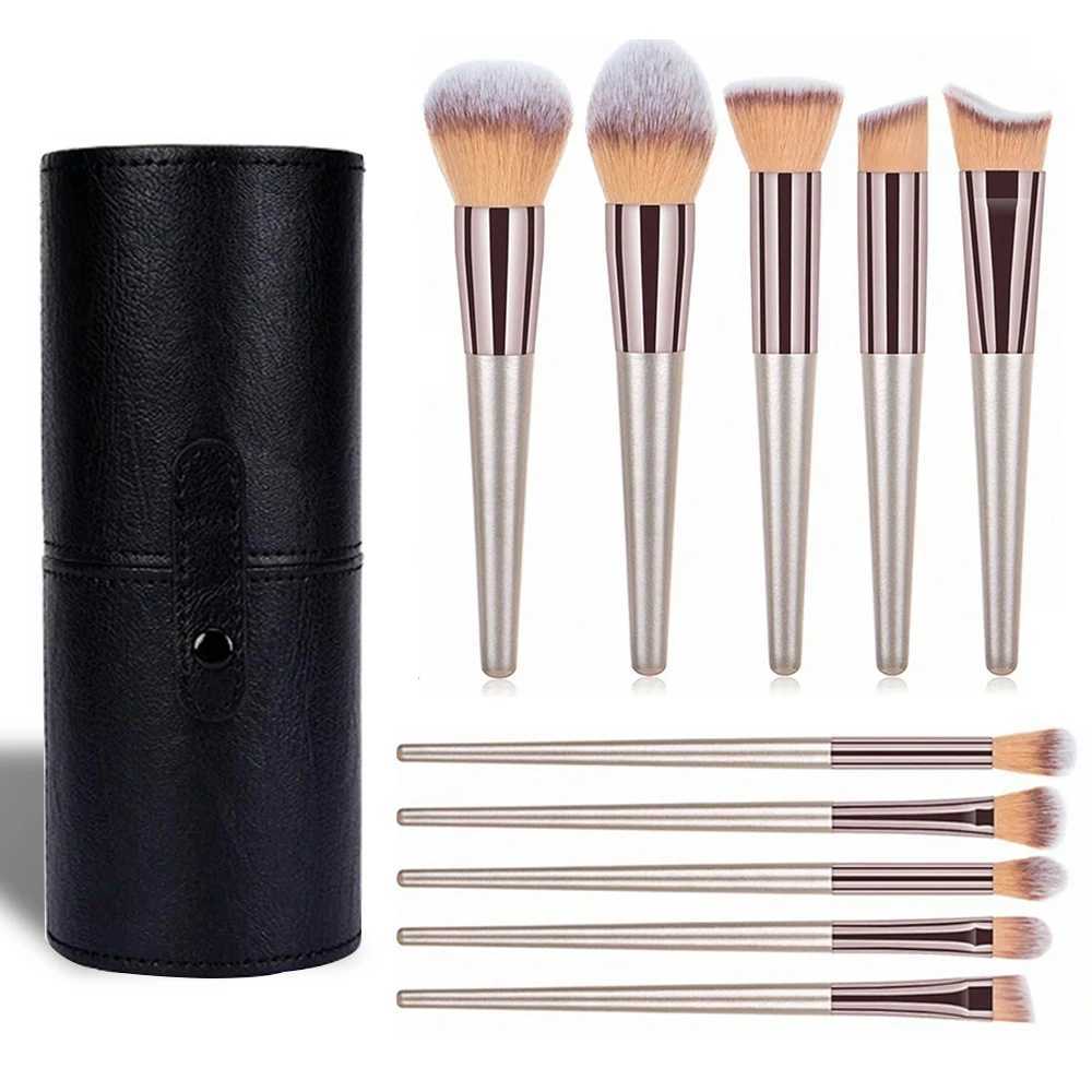 Champagne Makeup Brushes Set for Women Cosmetic Foundation Powder Blush Eyeshadow Kabuki Blending Make Up Brush Beauty ToolsT251205-image-1087324055