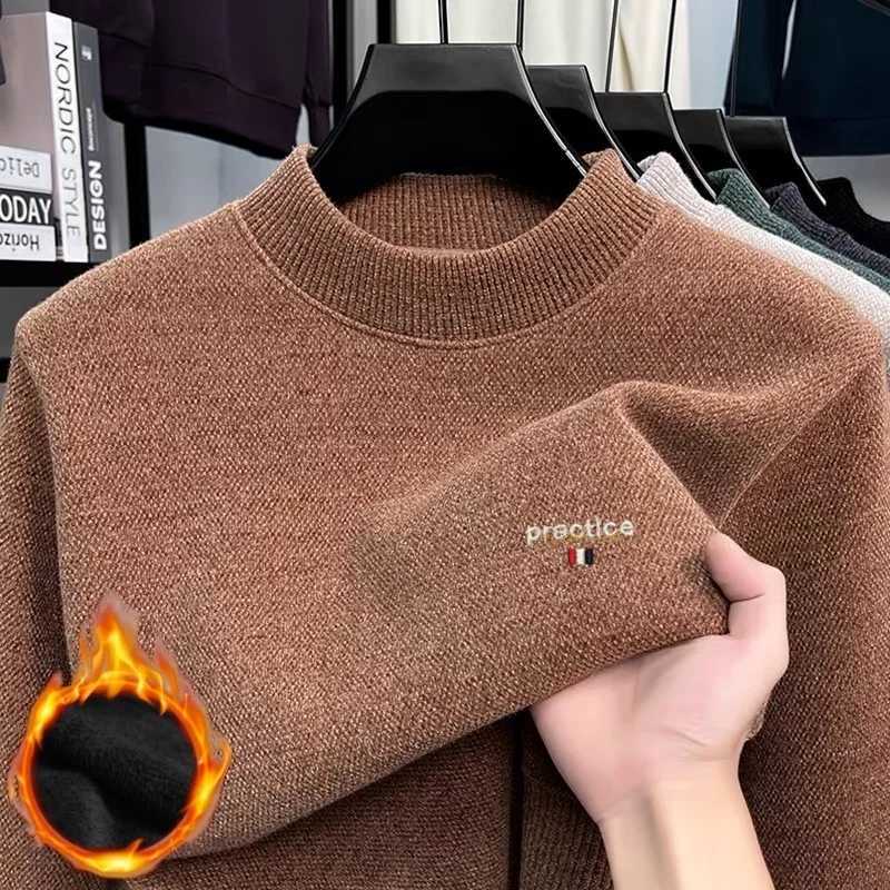 Marques pour hommes nouveau pull onepullover automne et hiver avec col semi-haut boutique à la mode broderie pull en tricot chaud W251205