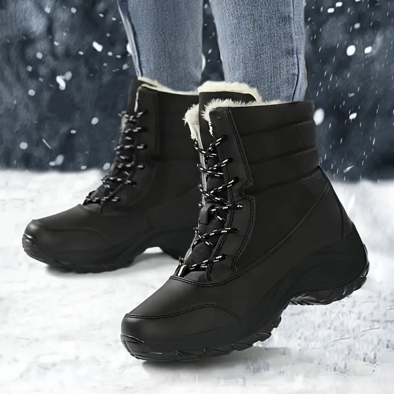 Bottes de neige pour femmes chaussures à plate-forme bottes en peluche garder au chaud femmes cuissardes bottes d'hiver bottines chaussures de ma