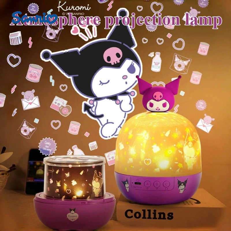 Sanrio Kuromi Rotating Starry Sky Projector Atmosphere Light Cartoon Anime Character Cinnamoroll Pattern Kawaii Birthday Gift H251205-image-1087348406