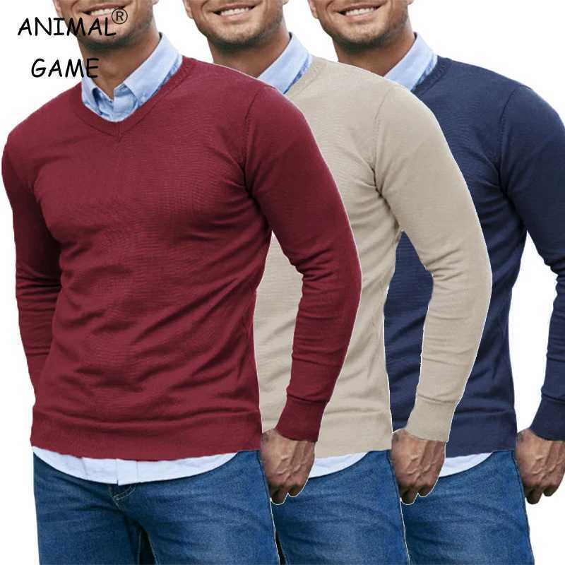 Pull à col en V pour hommes pull tricoté décontracté doux léger à manches longues robe pull automne respirant Slim Fit pulls W251205