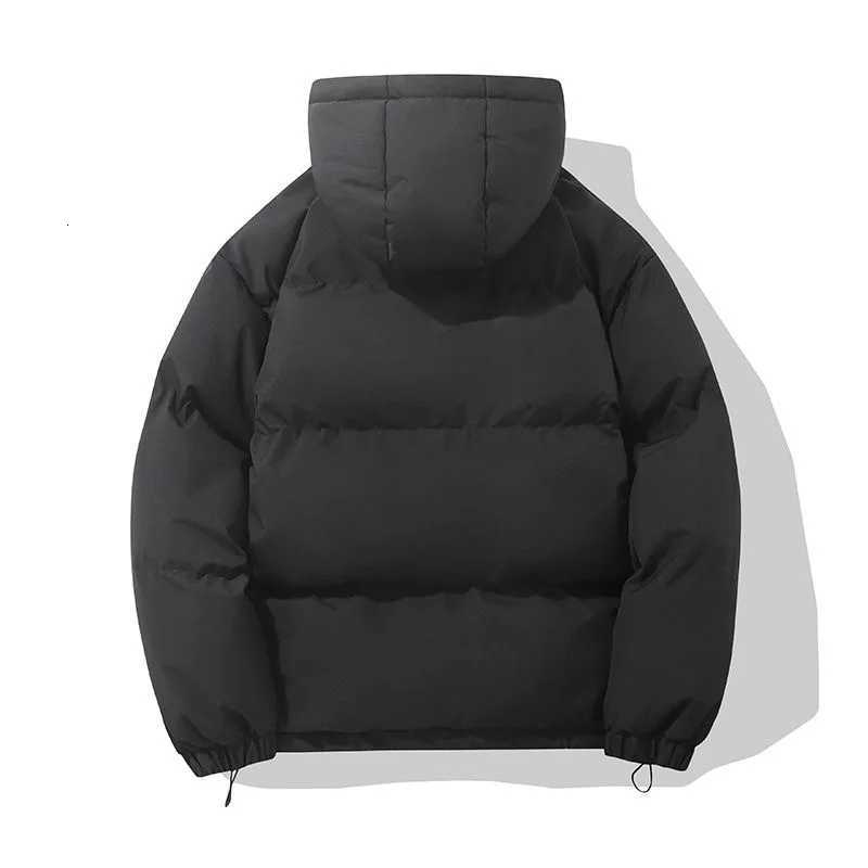American fashion brand down jacket mens winter new solid color warm hooded bread suit cotton jacket thickened loose jacket M251205