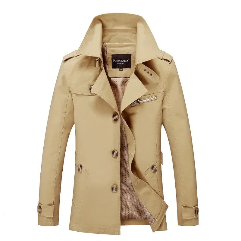 Business Mens Trench Long Coats Autumn Windbreaker Jackets Casual Fashion High Quality Soft Comfortable Male Suit Streetwear 251204