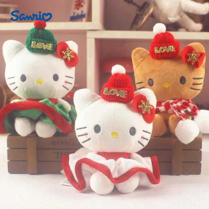 Sanrio Hello Kitty Winter Christmas Plush Cap Scarf Modeling Pendant Travel Backpack Decoration Christmas Tree Accessories Gift H251205-image-1087316692