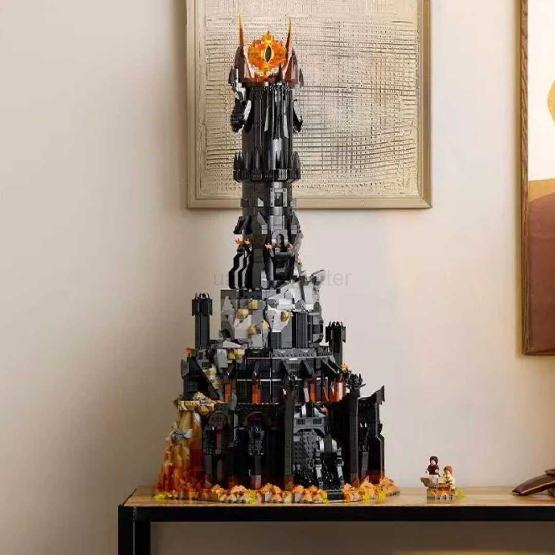 68068 Creative Architecture MOC Lord of the Rings Baradr Large Black Tower Small Particle Building Block Toy C251204-image-1087302380