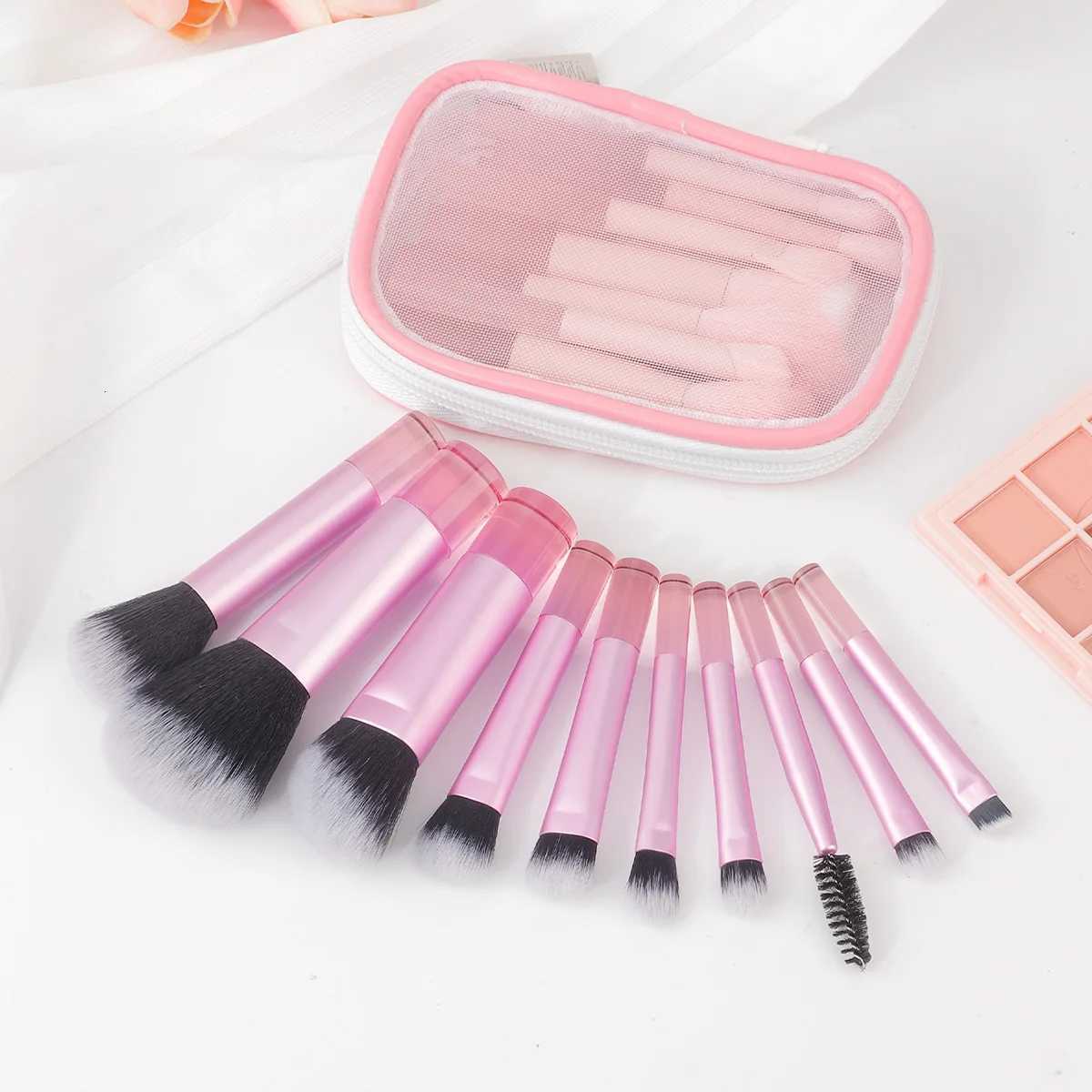 10pcs Mini Makeup Brush Set Powder Eyeshadow Foundation Blush Concealer Beauty Makeup Tools Brush Professional SuppliesT251205-image-1087323899
