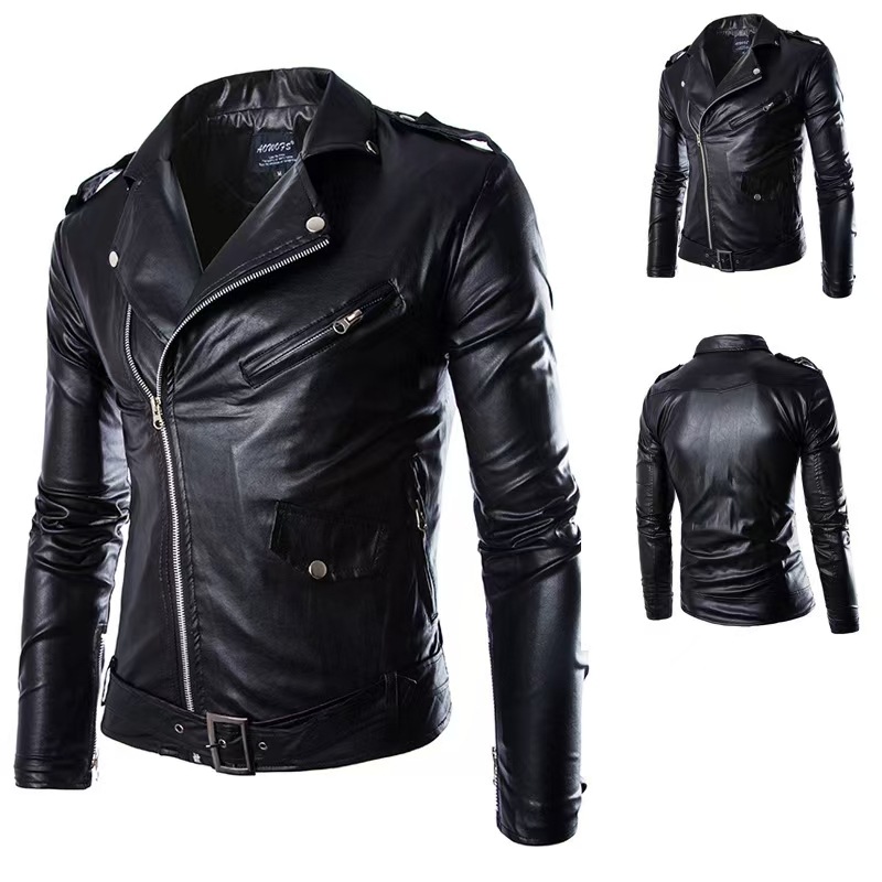 Giacche da uomo Design Giacca in pelle Motociclista per uomo Moda Casual Cappotto vintage Taglie forti Colorato