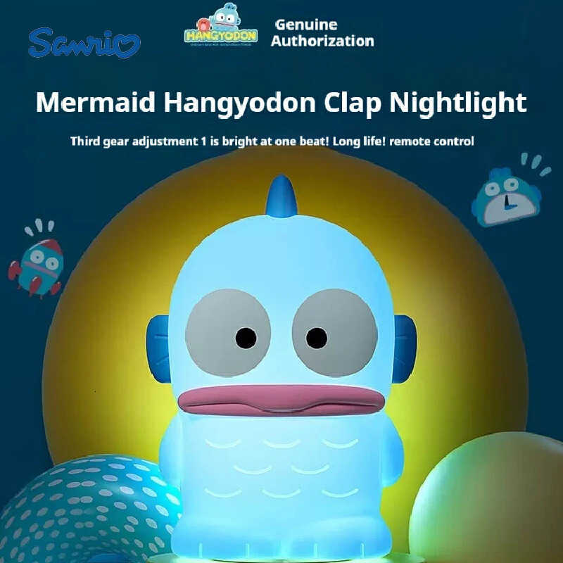 Sanrio Kawaii Character Hangyodon Pat-Light Toys For Girls Birthday Gifts Mermaid Hangyodon Night Lamp Anime Figures Decor Toys H251205-image-1087349771