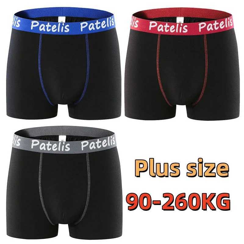 1pc/3pcs Plus Size Mens Underwear Boxers 90-260kg Medium Waist Shorts Comfortable Boxers Cotton Briefs Panties Male Clothing X251205