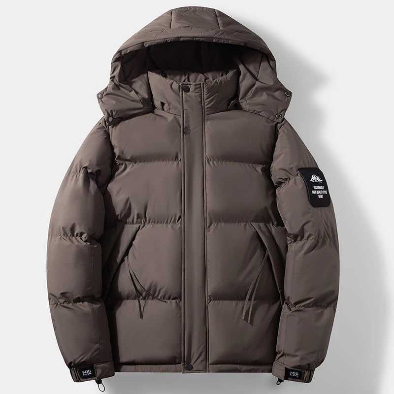 Mens Outdoor Sports and Leisure Hooded Warm Cotton Clothing High-quality Comfortable Trendy Thick and Warm Winter Bread Jacket M251205