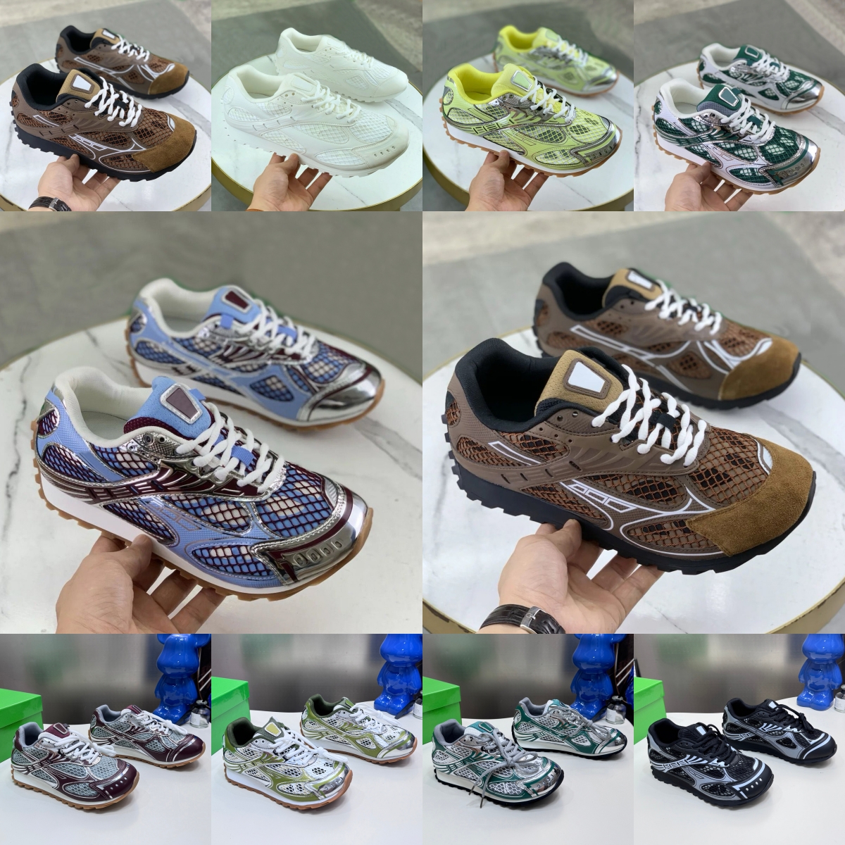 Scarpe casual Uomo Donna Designer di lusso Sneaker Moda Tessuto di nylon Rosa Nastro Parrocchetto Nero Merlot Oro Blu Scarpe da ginnastica con plate