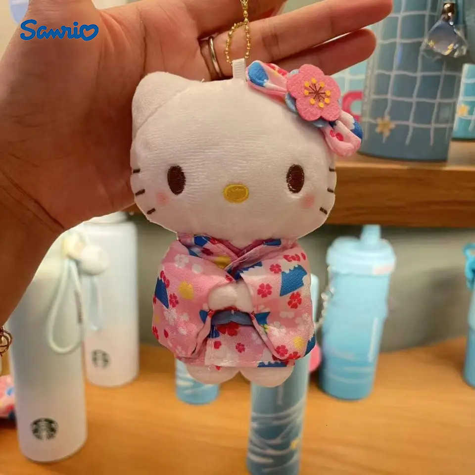 Sanrio New Sakura Kimono Hello Kitty Doll Hanging Keychain Cute Cartoon Kitty Cat Doll Bag Accessories Hanging Keychain Toy Gift H251205-image-1087317595
