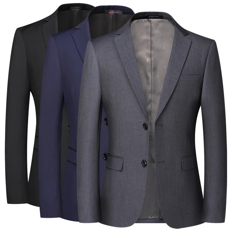 Blazer hommes mode affaires couleur unie Style britannique travail professionnel marié robe de mariée homme Blazer veste 251204
