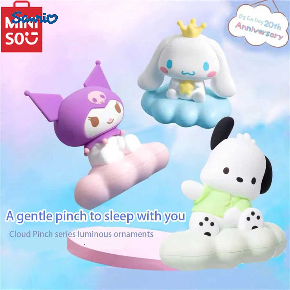 Sanrio Kuromi/Cinnamoroll Glowing Desktop Night Light Cloud Pinch Light Cute Decoration Ornament Toy Birthday Gift H251205-image-1087347074