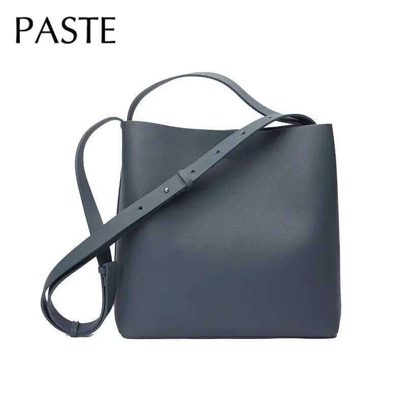 Simple Style européen marque Nappa cuir de vachette femmes épaule seau Top qualité femme sac de messager bleu café 251205