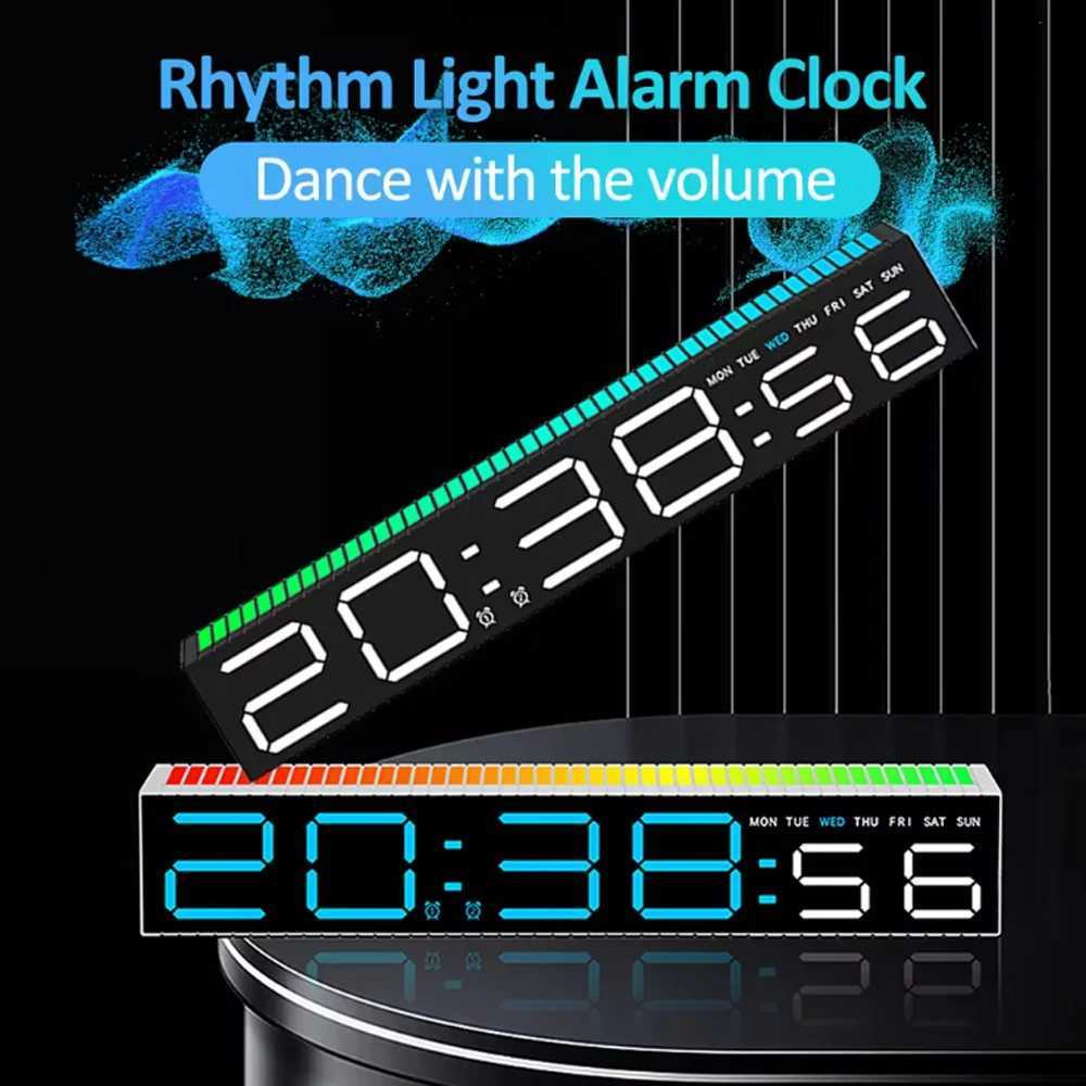 Réveil LED numérique avec musique colorée rythme pick-up éclairage barre cadeau horloge de Table pour la décoration de la maison M251205