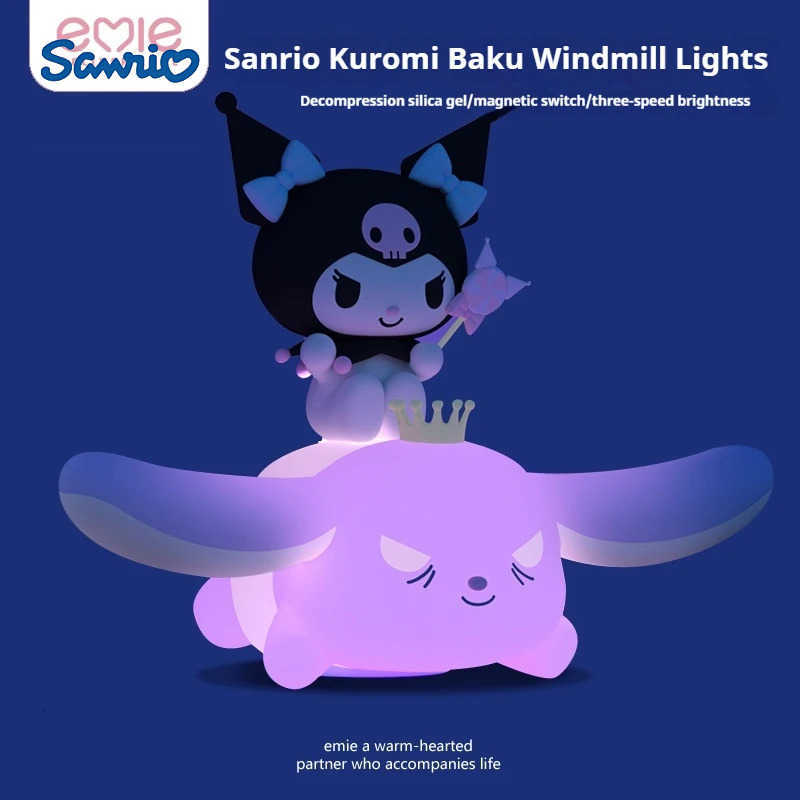 Sanrio Genuine New Kuromi Kuba Series Luminous Toys Night Lamp Anime Kuromi Atmosphere Lamp Bedlight Decor Ornament Girls Gifts H251205-image-1087346907