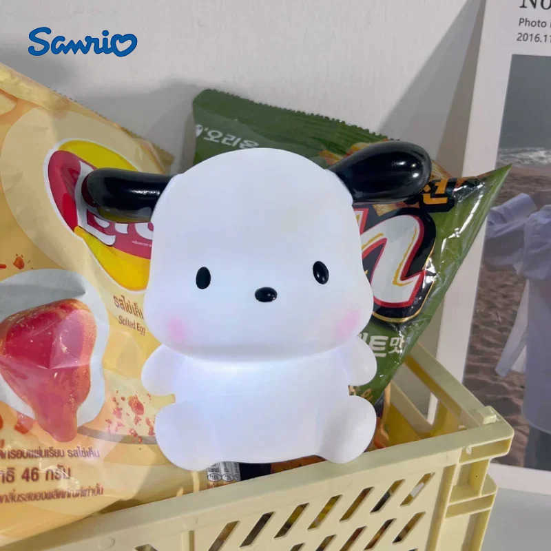 Sanrio New Kawaii Pochacco Night Light Girl Heart Cartoon Table Decoration Children Vinyl Cute Bedroom Bedside Lamp Gift Toys H251205-image-1087348326
