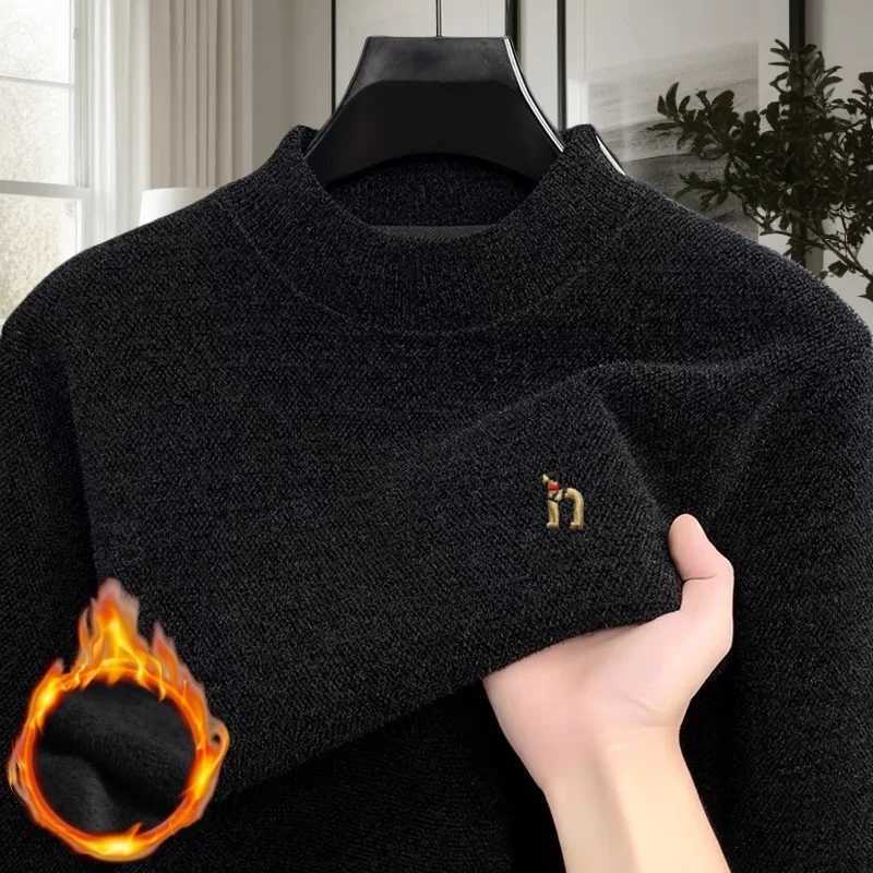 Bestselling brand autumn winter comfortable new velvet warm knitted sweater fashionable mens classic puppy embroidered pullover W251205