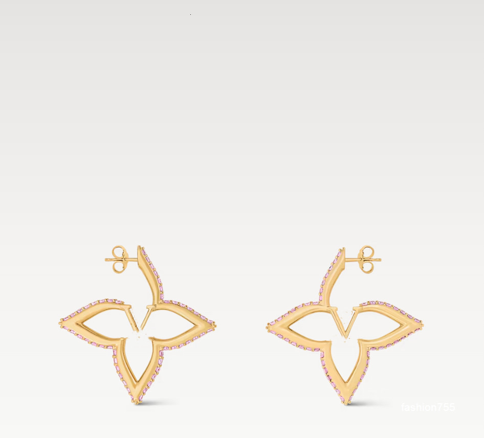 Dangle Chandelier Stud With BOX New Women Luxury Stud Earrings Diamond Big Heart Crystal Fashion Hoop Earrings 18K Gold Plated Designer Studs For Bi