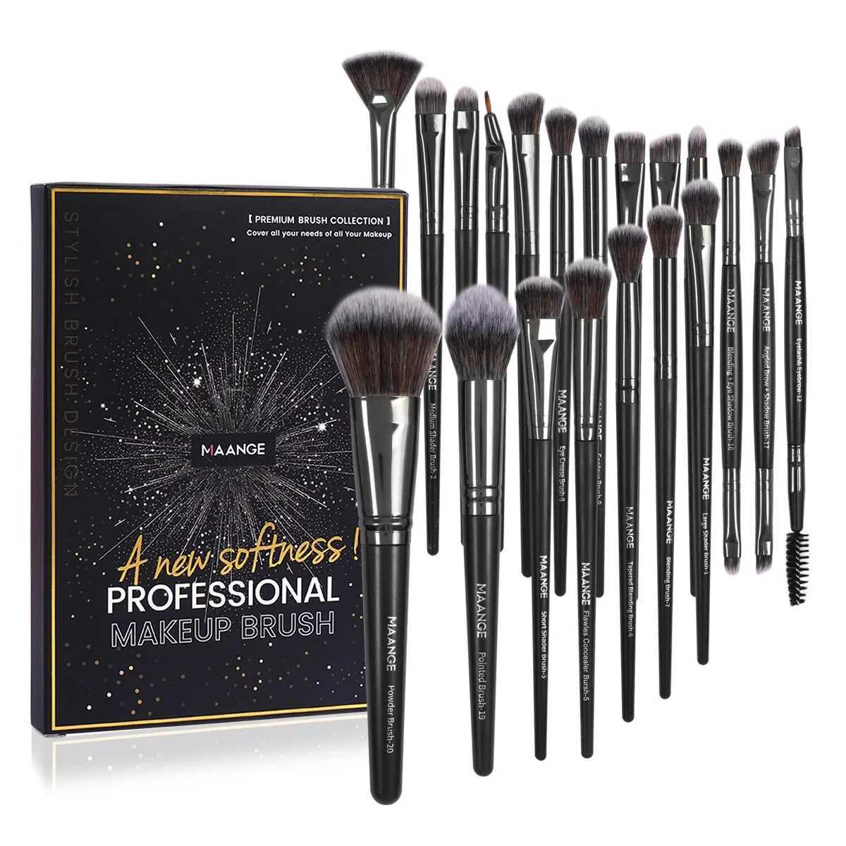 MAANGE 20Pcs Professional Makeup Brushes Set Foundation Concealer Eyeshadow Blush Brush Blending Beauty Tools with Portable BoxT251205-image-1087323786