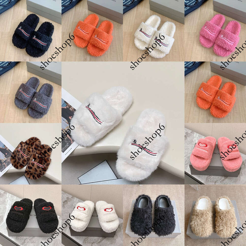 chaussures de marque diapositives de fourrure pour femmes pantoufles à fourrure mules de créateurs automne hiver homewear chaussures de diapositi