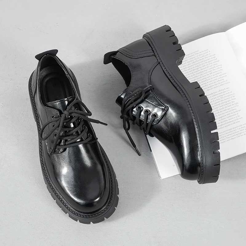 Chaussures d'affaires décontractées à bout rond imperméables et antidérapantes pour hommes de haute qualité, chaussures formelles de mariage à la