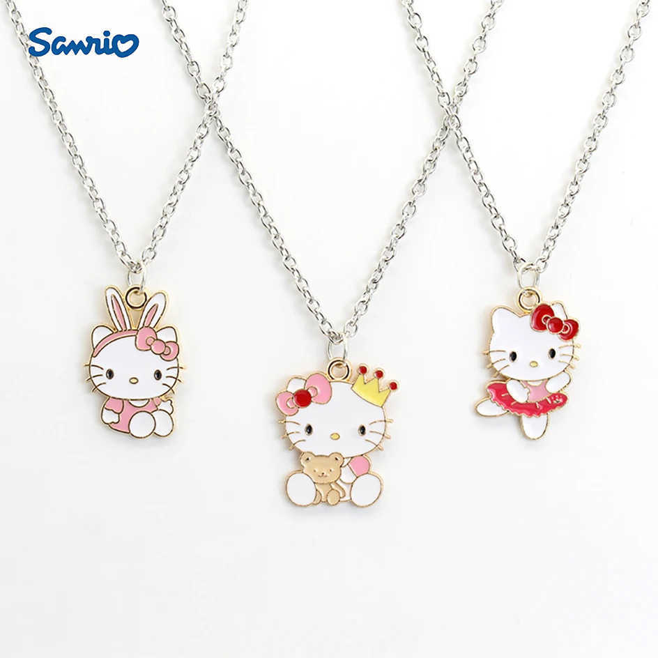 Sanrio Anime Kawaii Hello Kitty Alloy Necklace Cartoon Hellokitty Y2K Girl Collar Chain Holiday Gift For Girlfriends H251205