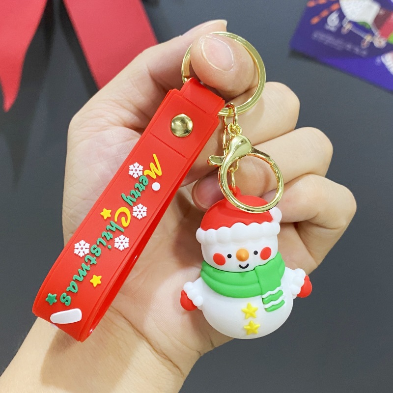 keychains designer Christmas 3D Keychain with Santa Claus, Snowman & Christmas Tree -Creative Mini Ornament Gift for Holiday Decor