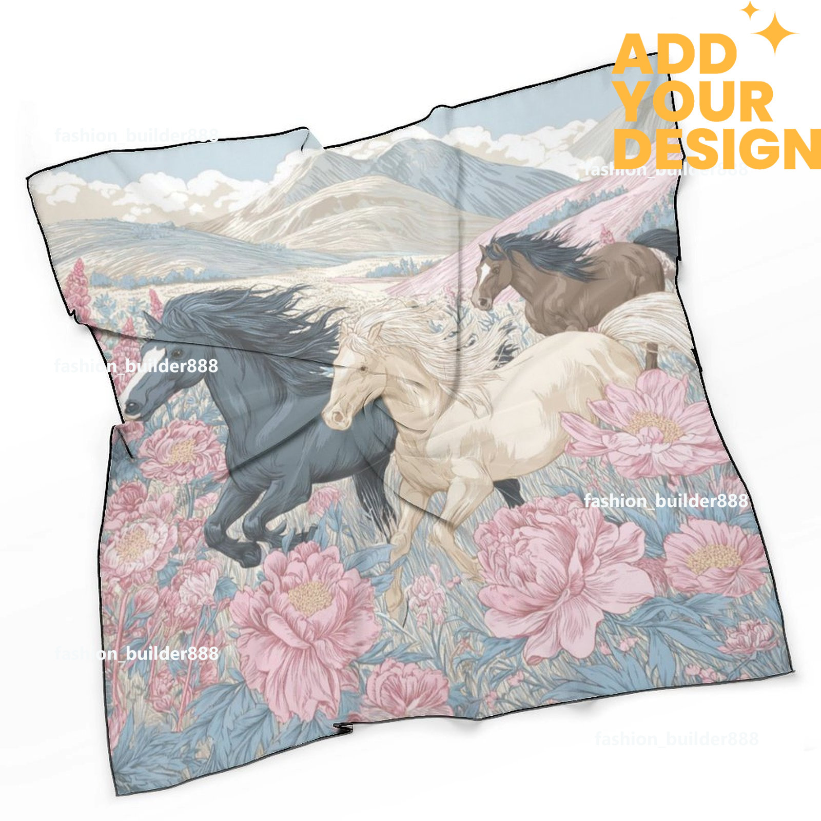 Designer personnalisé H cou écharpe pour motif de cheval de luxe femmes soyeux foulards cheveux bandanas carré écharpe accessoires de mode léger