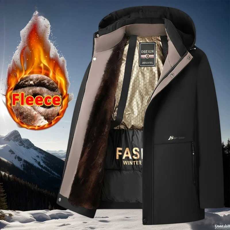 Parka thermique hommes capuche amovible veste d'hiver pour hommes coupe-vent vestes rembourrées en coton manteau doublure polaire veste de neige