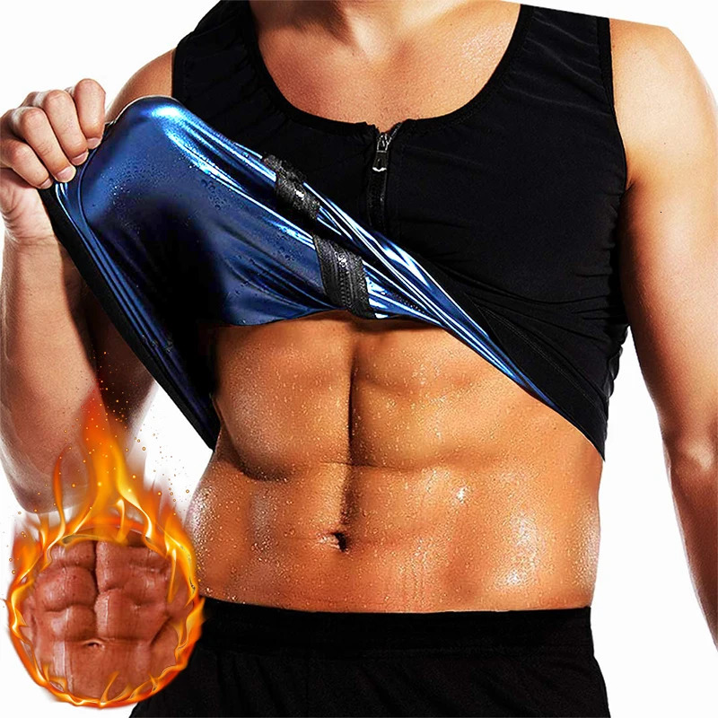 Men Sauna Sweat Vest Waist Trainer Corset Zipper Workout Tank Top Slimming Body Shaper Compression Shirt Weight Loss Fat 251128