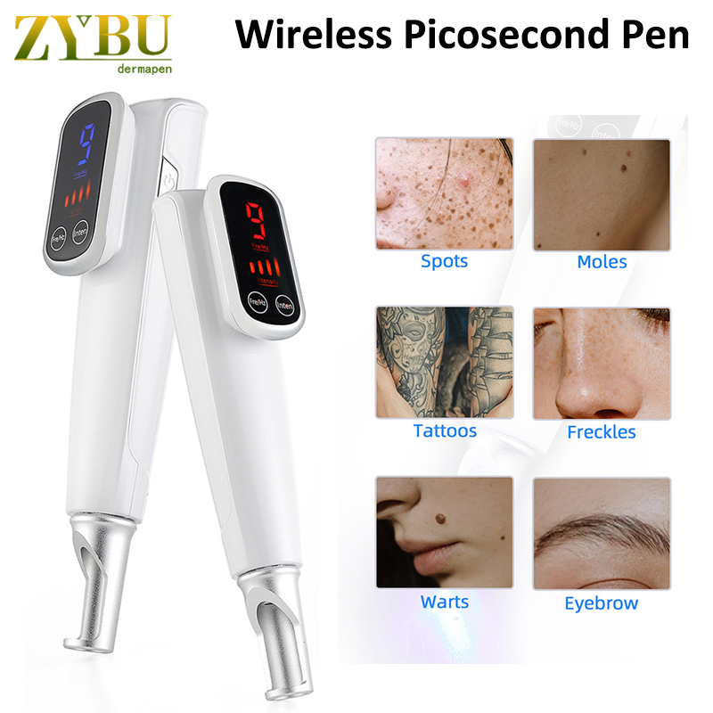 Stylo laser picoseconde sans fil à lumière bleue, machine pour enlever les tatouages, les pigments, les cicatrices, les taches de rousseur, les g