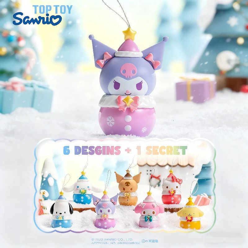 Sanrio Kuromi Kitty Pochacco Winter Water Sound Bell Series Mini Figure Blind Box Trendy Toy Cute Pendant Xmas Tree Deco Christmas Gift H251205-image-1087317785