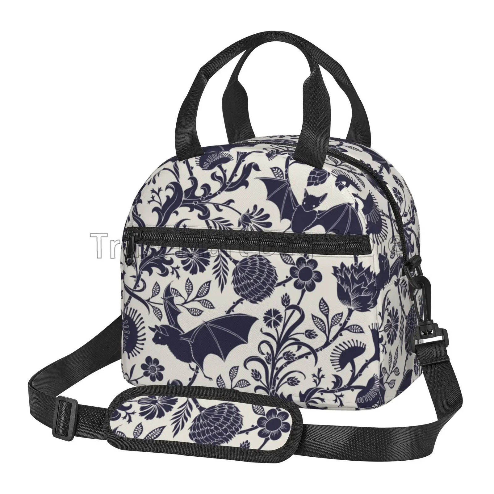Halloween Bats Insulated Lunch Bag Reusable Thermal Cooler Bento Tote Bags with Adjustable Shoulder Strap for Work Travel Picnic 251202