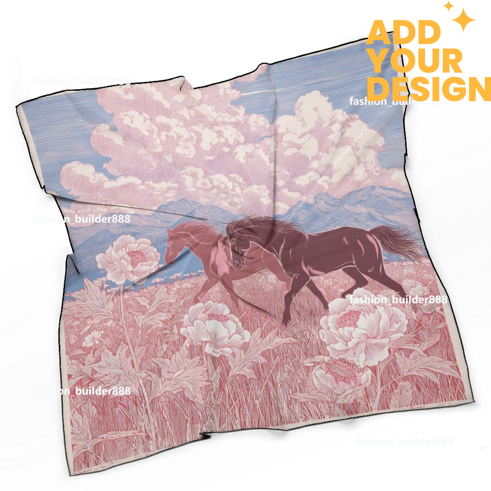 Designer personnalisé H cou écharpe pour motif de cheval de luxe femmes soyeux foulards cheveux bandanas carré écharpe accessoires de mode léger