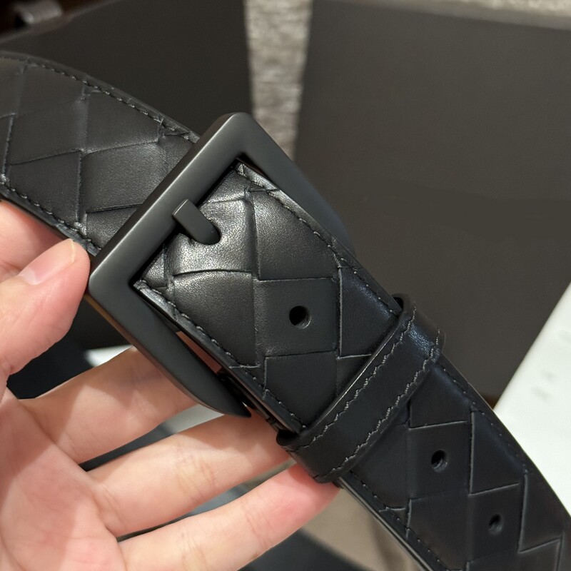High-quality woven cowhide needle-buckle belt 3.5 men's plain leather business cowhide belt casual men's belt