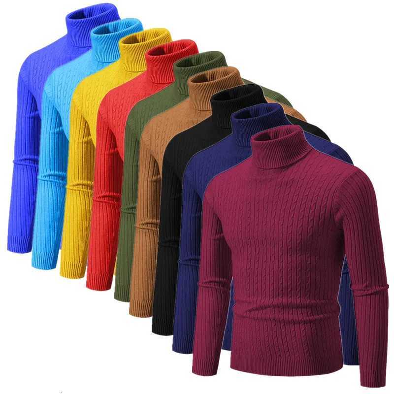 Pull à col roulé pour hommes, couleur unie, noir/blanc/bleu Royal, mode Simple, pull décontracté, hauts W251205, nouvelle collection 2025