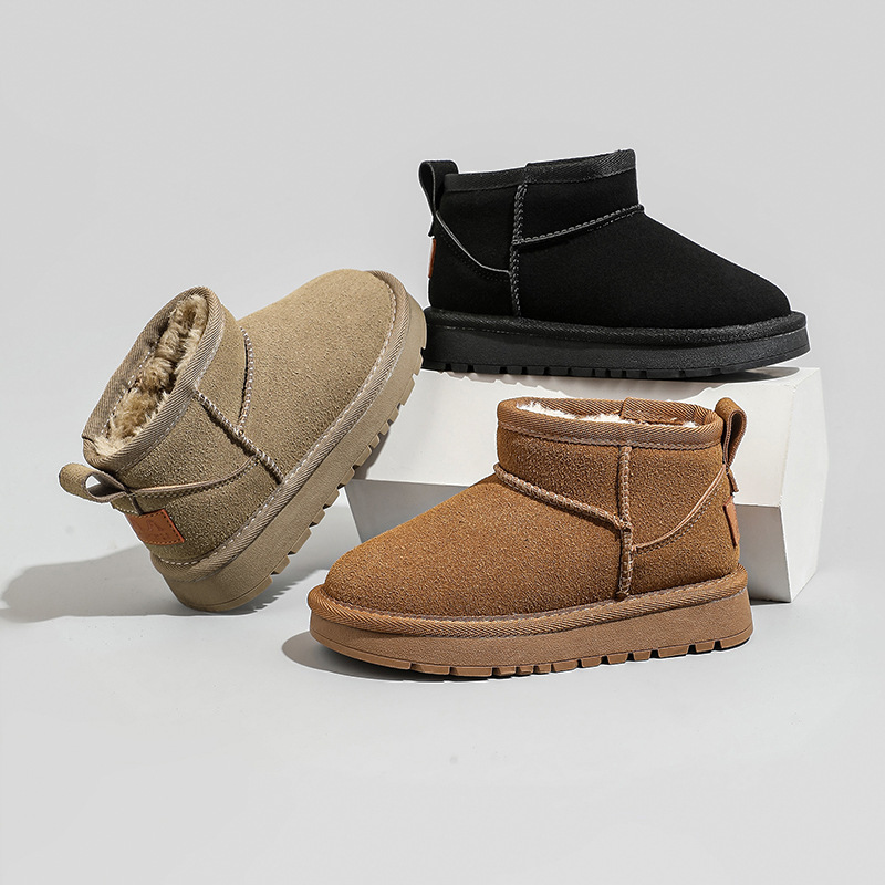 Bottes de neige pour enfants, bottines chaudes d'extérieur de Style coréen, doublées de polaire, pour garçons et filles, tailles européennes 26 à